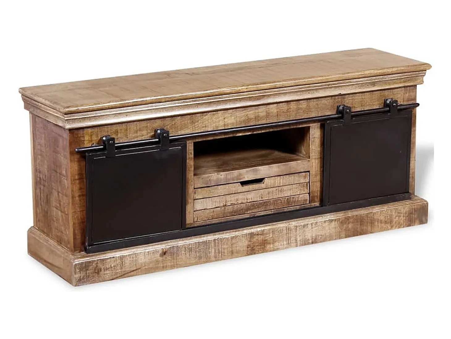 Mueble para la televisión de madera maciza mango 110x30x45 cm