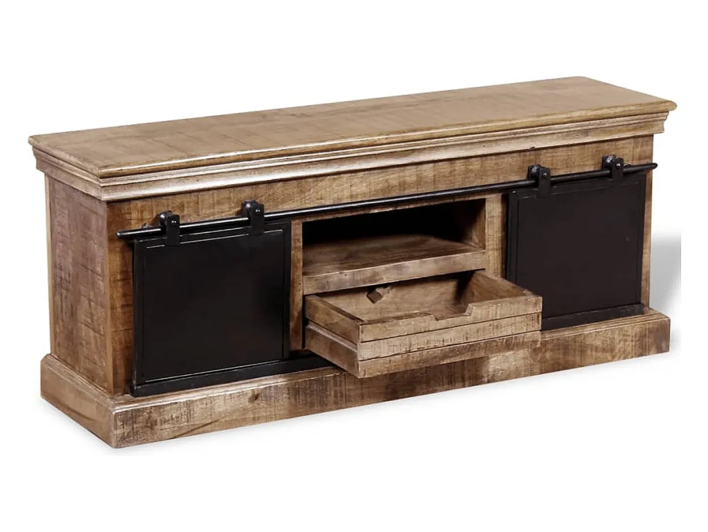 Mueble para la televisión de madera maciza mango 110x30x45 cm