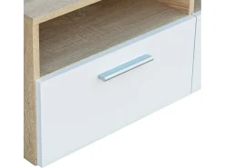 Mueble para la televisión aglomerado blanco y roble 95x35x36 cm