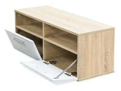 Mueble para la televisión aglomerado blanco y roble 95x35x36 cm