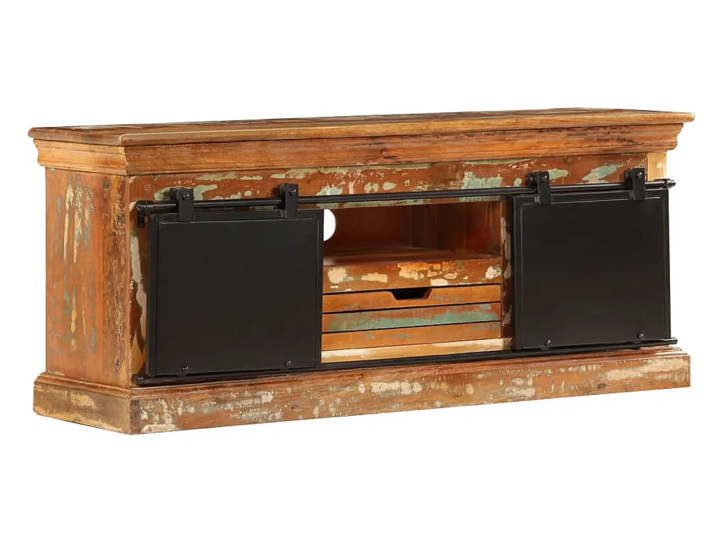 Mueble para la TV madera maciza reciclada 110x30x45 cm