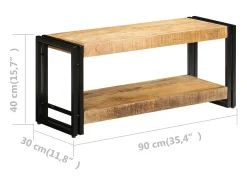 Mueble para la TV madera maciza de mango 90x30x40 cm