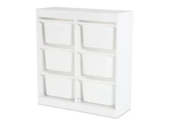 Mueble para niños con 6 cubos de almacenaje blanco