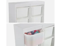 Mueble para niños con 6 cubos de almacenaje blanco