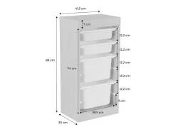 Mueble para niños con 4 cubos de almacenaje natural