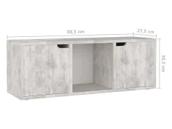 Mueble para televisión aglomerado hormigón 88,5x27x5x30,5 cm