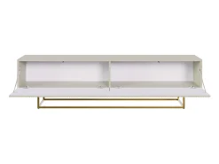 Mueble para TV - gris beige taupe con patas de metal dorado - 175 cm - VELDIO