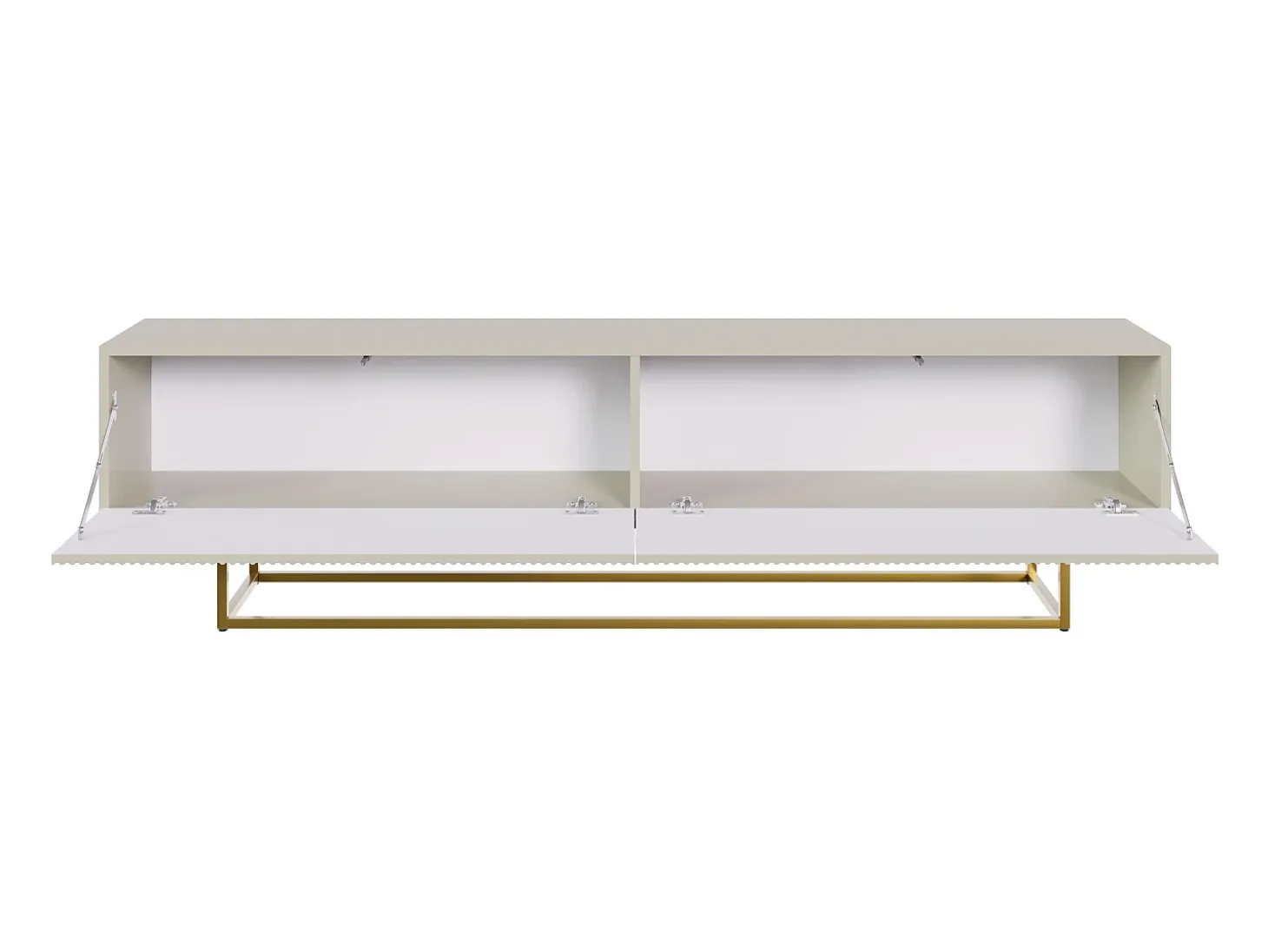 Mueble para TV - gris beige taupe con patas de metal dorado - 175 cm - VELDIO