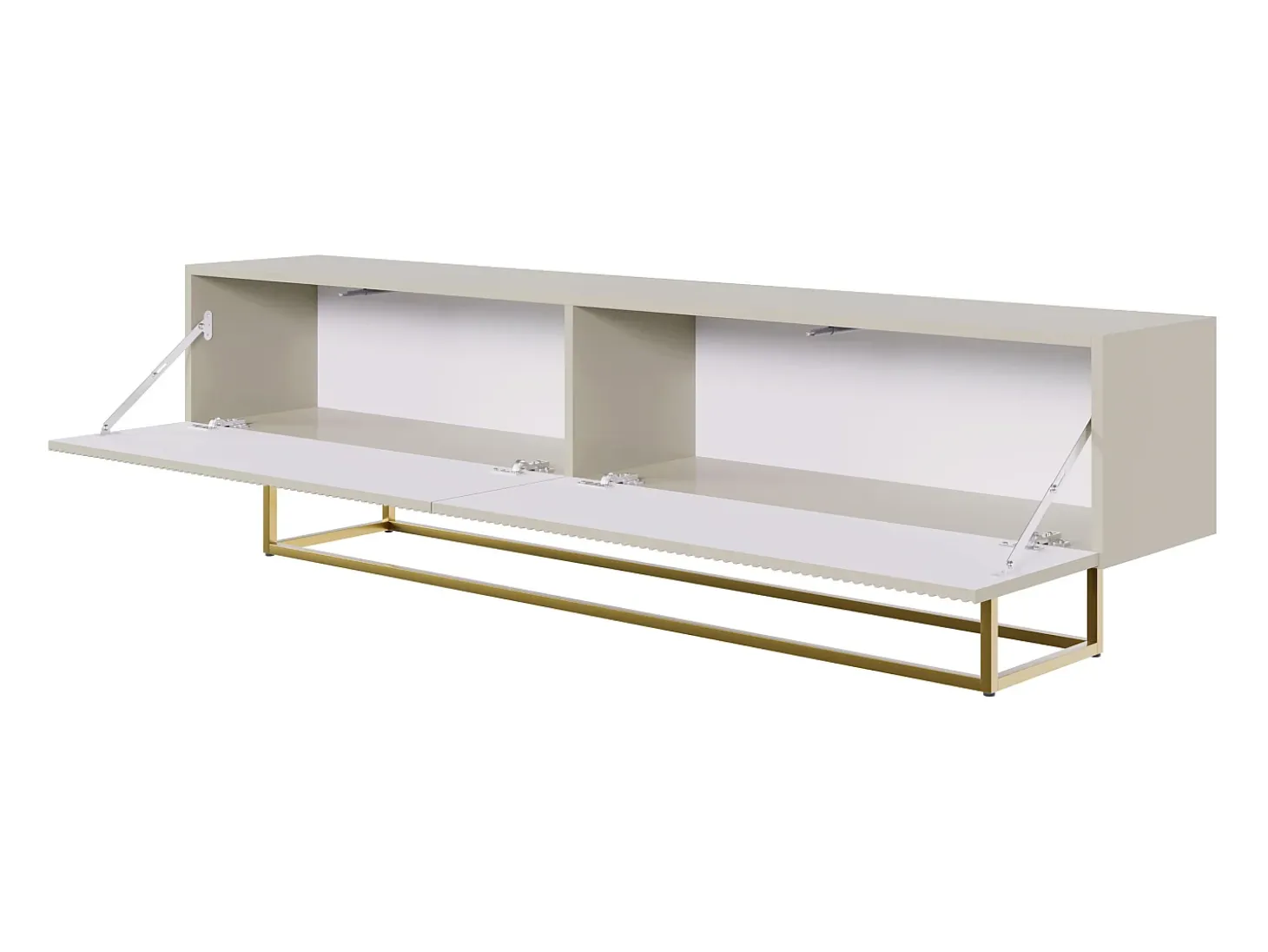 Mueble para TV - gris beige taupe con patas de metal dorado - 175 cm - VELDIO