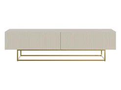 Mueble para TV - gris beige taupe con patas de metal dorado - 175 cm - VELDIO