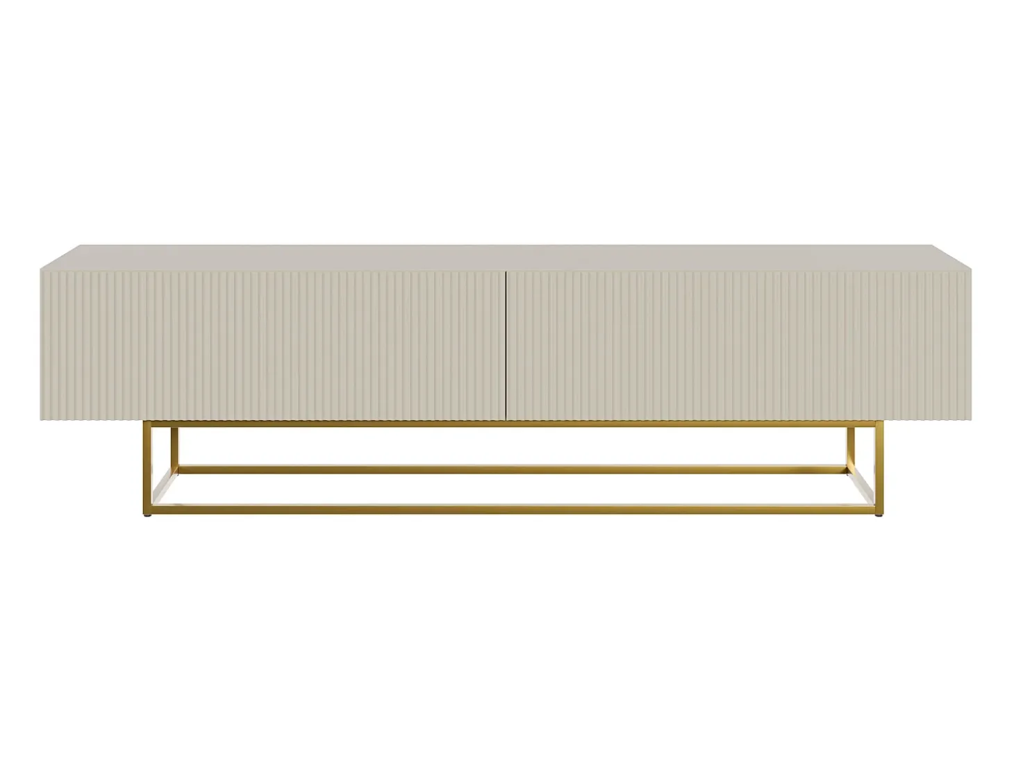 Mueble para TV - gris beige taupe con patas de metal dorado - 175 cm - VELDIO