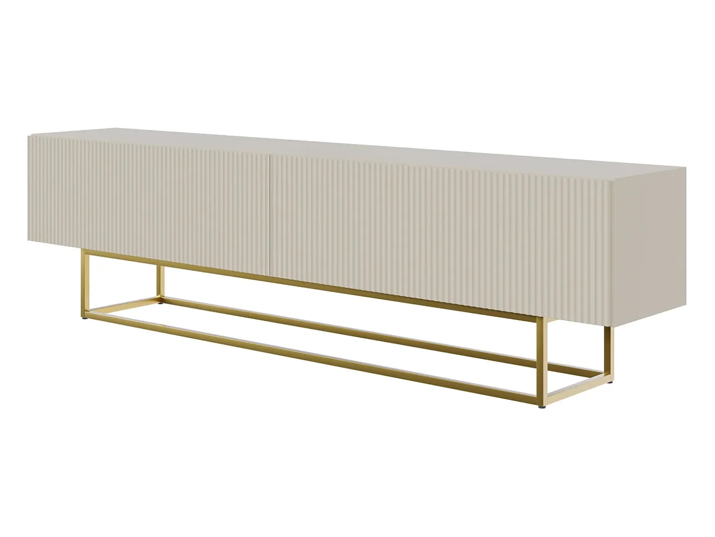 Mueble para TV - gris beige taupe con patas de metal dorado - 175 cm - VELDIO