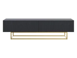 Mueble para TV - negro con patas de metal dorado - 175 cm - VELDIO