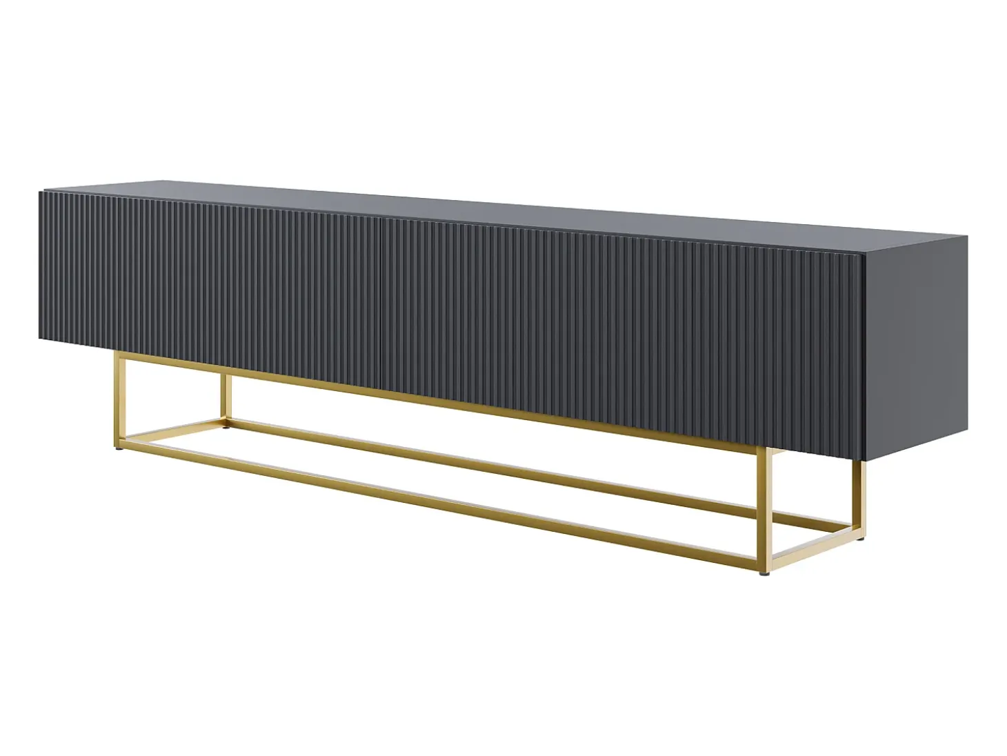 Mueble para TV - negro con patas de metal dorado - 175 cm - VELDIO