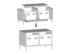 Mueble para TV acero laminado en frío blanco 68x39x43,5 cm