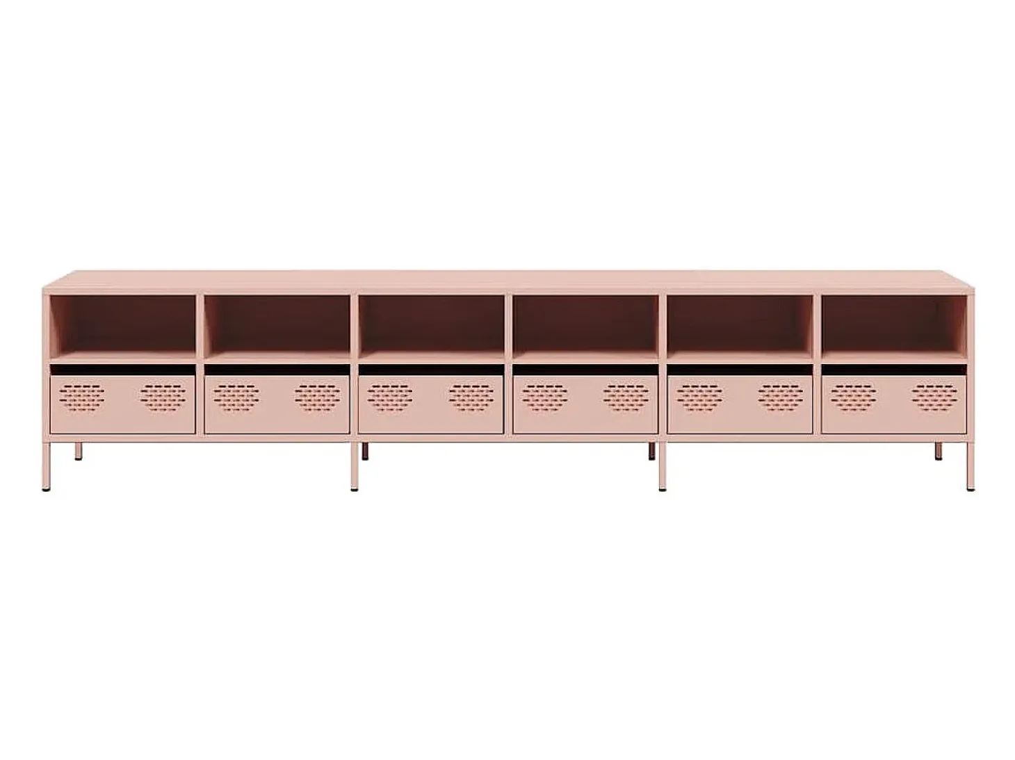 Mueble para TV acero laminado en frío rosa 202x39x43,5 cm
