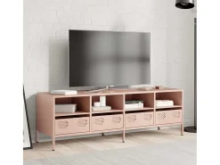 Mueble para TV acero laminado en frío rosa 135x39x43,5 cm