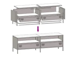 Mueble para TV acero laminado en frío blanco 135x39x43,5 cm