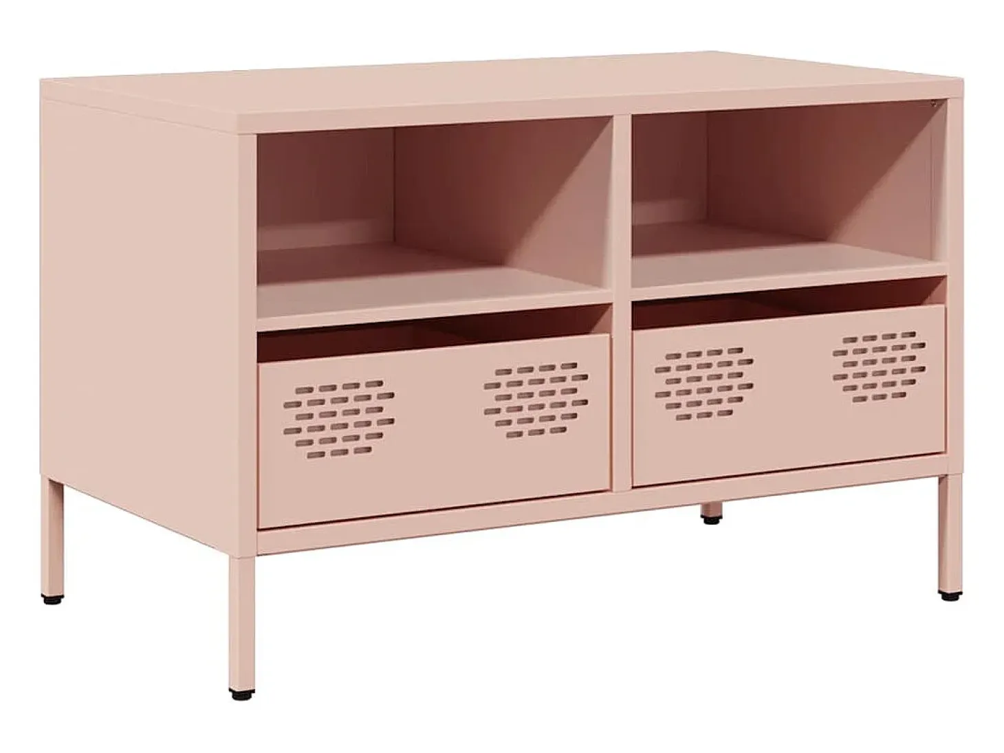 Mueble para TV acero laminado en frío rosa 68x39x43,5 cm