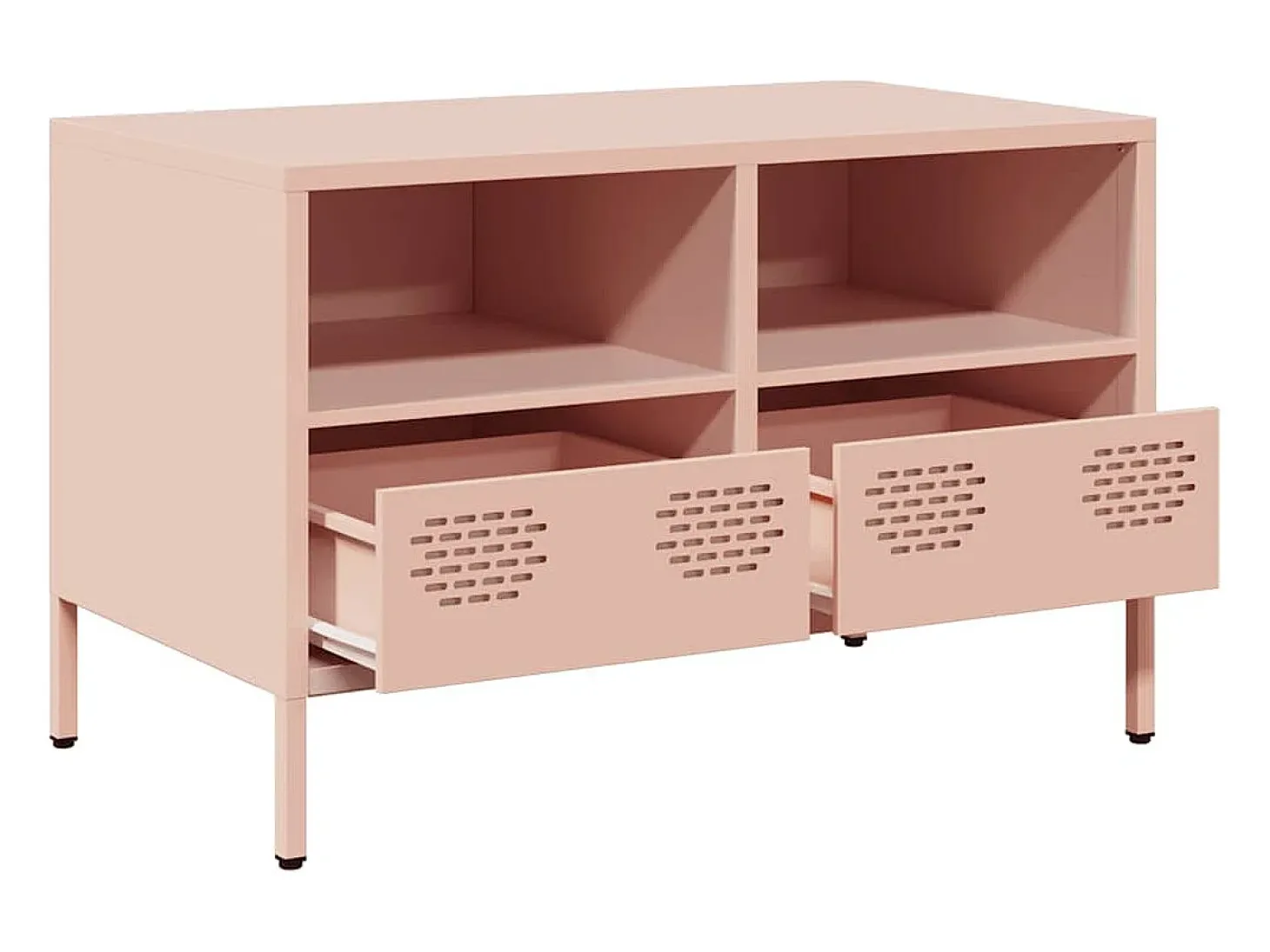 Mueble para TV acero laminado en frío rosa 68x39x43,5 cm