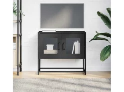 Mueble para TV acero laminado en frío negro 68x39x60,5 cm