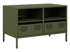 Mueble para TV acero laminado en frío verde oliva 68x39x43,5 cm