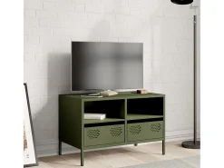 Mueble para TV acero laminado en frío verde oliva 68x39x43,5 cm