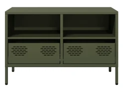 Mueble para TV acero laminado en frío verde oliva 68x39x43,5 cm