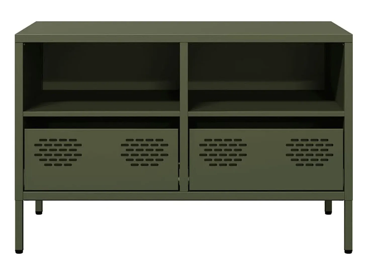 Mueble para TV acero laminado en frío verde oliva 68x39x43,5 cm