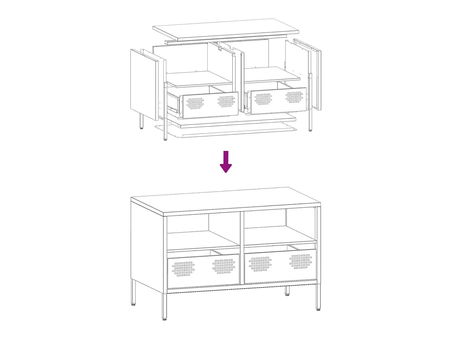 Mueble para TV acero laminado en frío verde oliva 68x39x43,5 cm