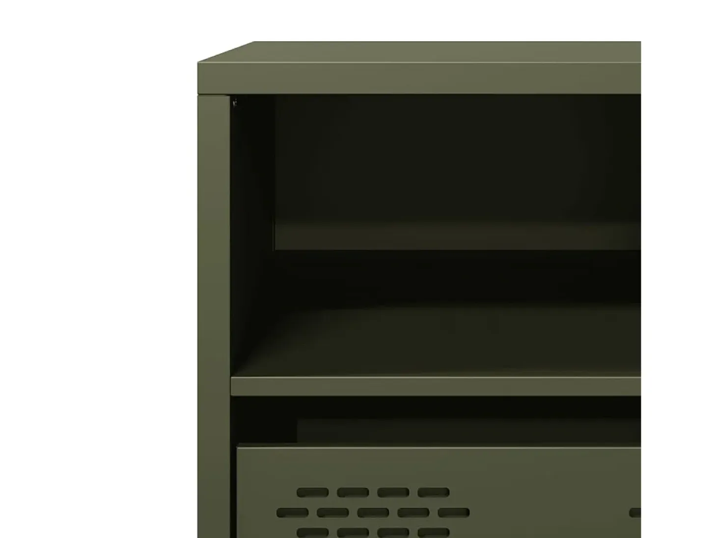 Mueble para TV acero laminado en frío verde oliva 68x39x43,5 cm
