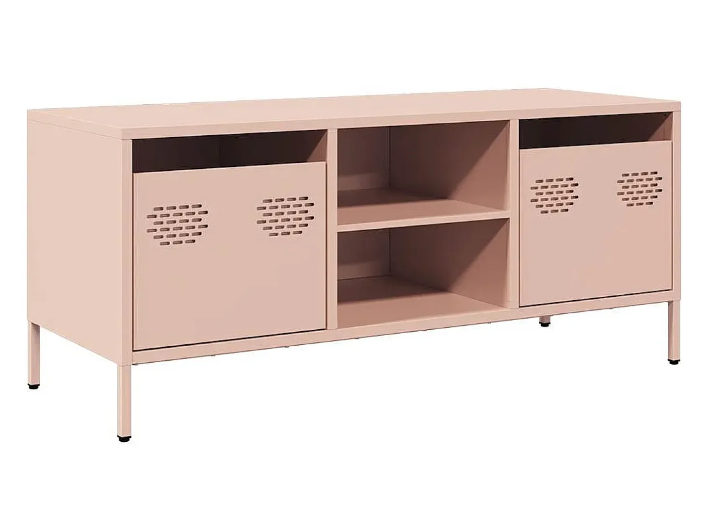 Mueble para TV acero laminado en frío rosa 101,5x39x43,5 cm