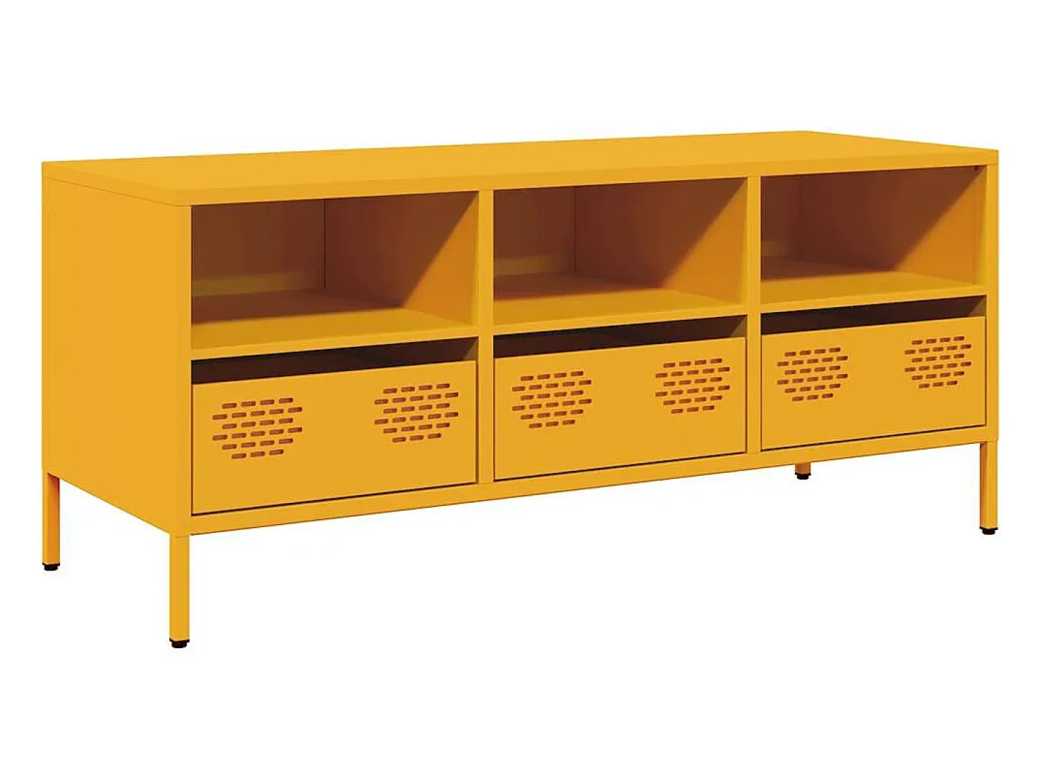 Mueble para TV acero laminado en frío amarillo 101,5x39x43,5 cm