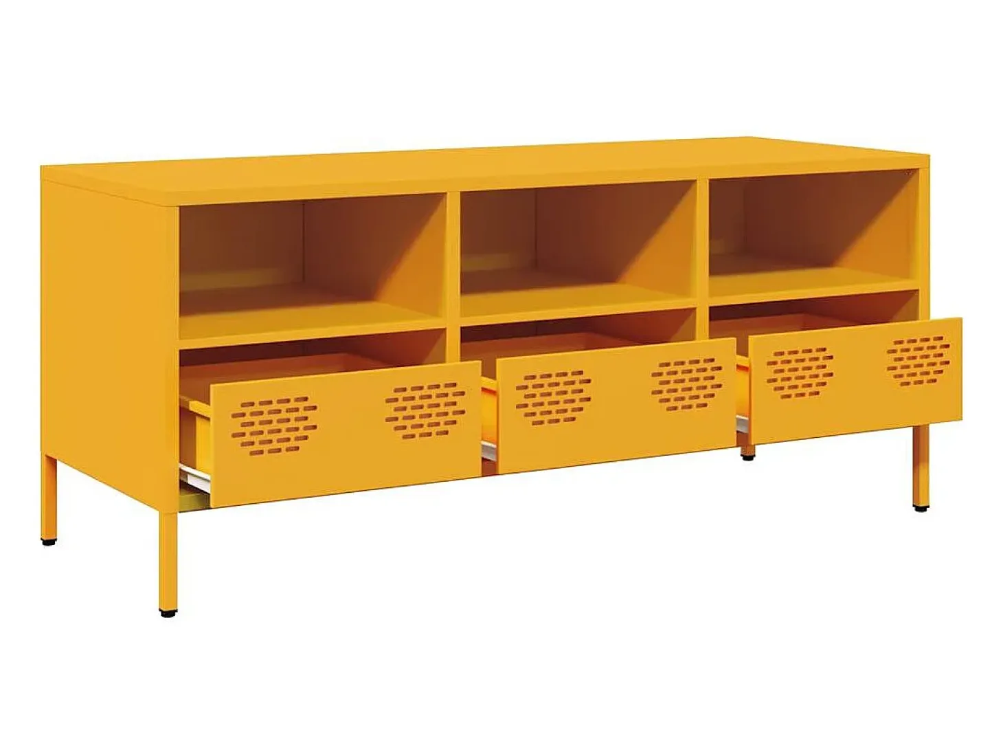 Mueble para TV acero laminado en frío amarillo 101,5x39x43,5 cm
