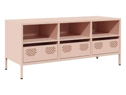 Mueble para TV acero laminado en frío rosa 101,5x39x43,5 cm