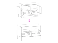 Mueble para TV acero laminado en frío blanco 68x39x43,5 cm