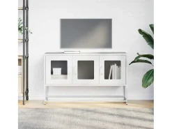 Mueble para TV acero laminado en frío blanco 100,5x39x60,5 cm