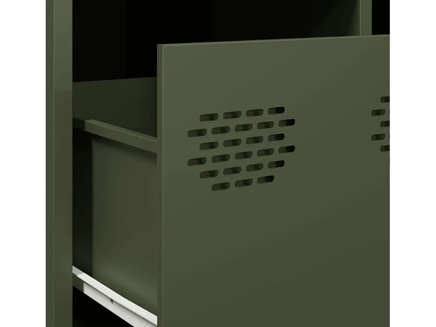 Mueble para TV acero laminado en frío verde oliva 68x50x43,5 cm
