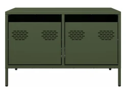 Mueble para TV acero laminado en frío verde oliva 68x50x43,5 cm
