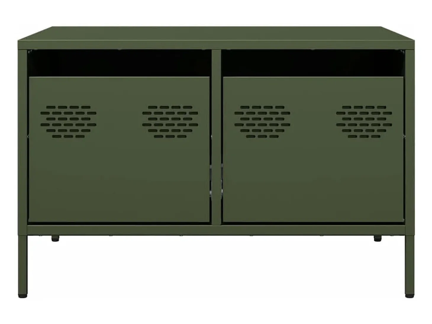 Mueble para TV acero laminado en frío verde oliva 68x50x43,5 cm