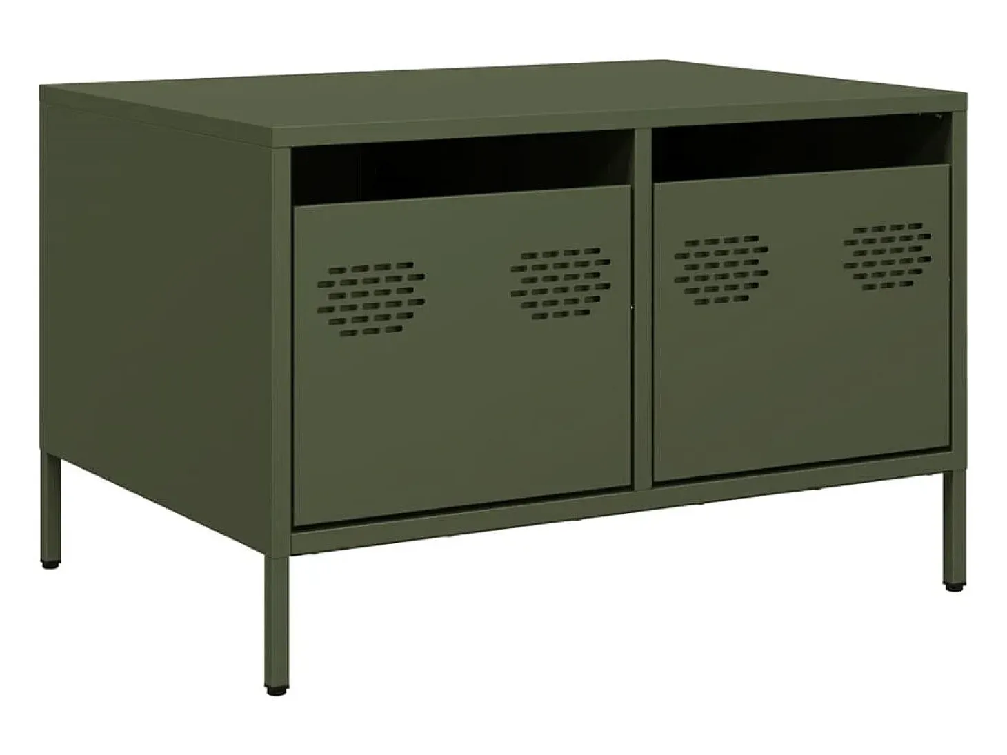 Mueble para TV acero laminado en frío verde oliva 68x50x43,5 cm