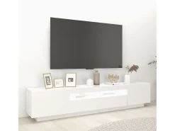 Mueble para TV con luces LED blanco 200x35x40 cm