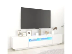Mueble para TV con luces LED blanco 200x35x40 cm