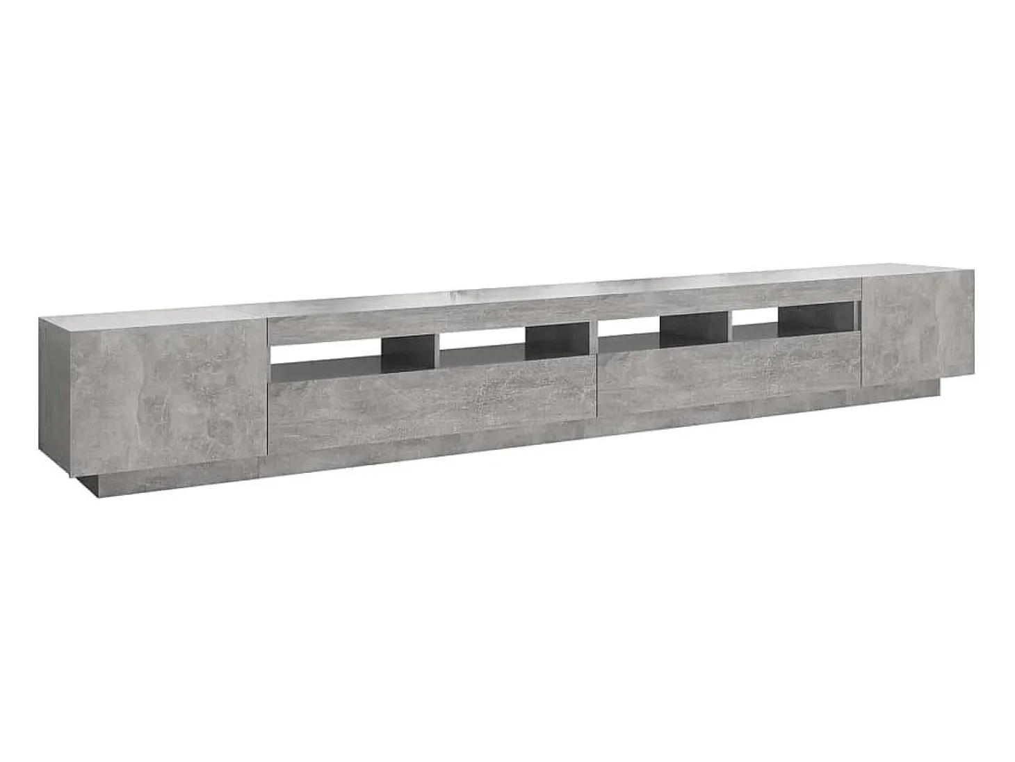 Mueble para TV con luces LED gris hormigón 300x35x40 cm