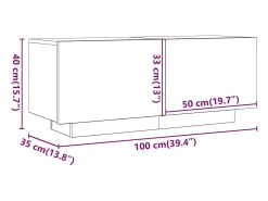 Mueble para TV con luces LED blanco 200x35x40 cm