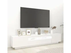 Mueble para TV con luces LED blanco 200x35x40 cm