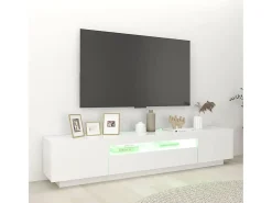Mueble para TV con luces LED blanco 200x35x40 cm