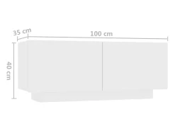 Mueble para TV con luces LED blanco 180x35x40 cm