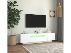 Mueble para TV con luces LED blanco 160x35x40 cm
