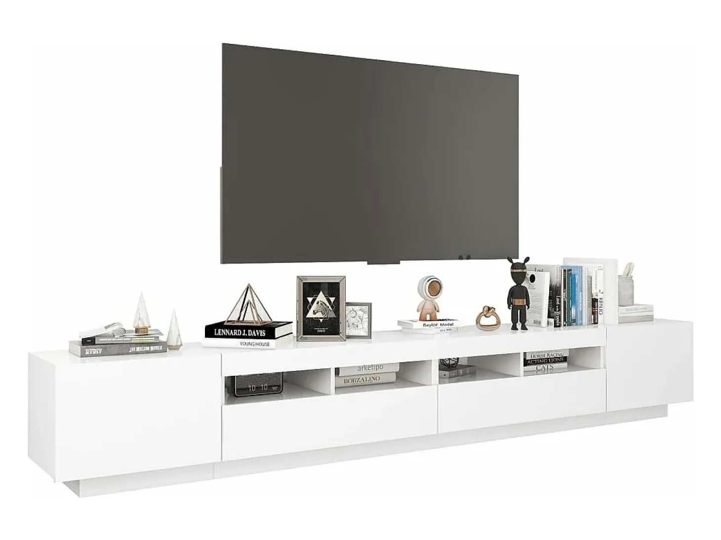 Mueble para TV con luces LED blanco 260x35x40 cm